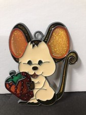 Vintage Mouse with Strawberry Suncatcher