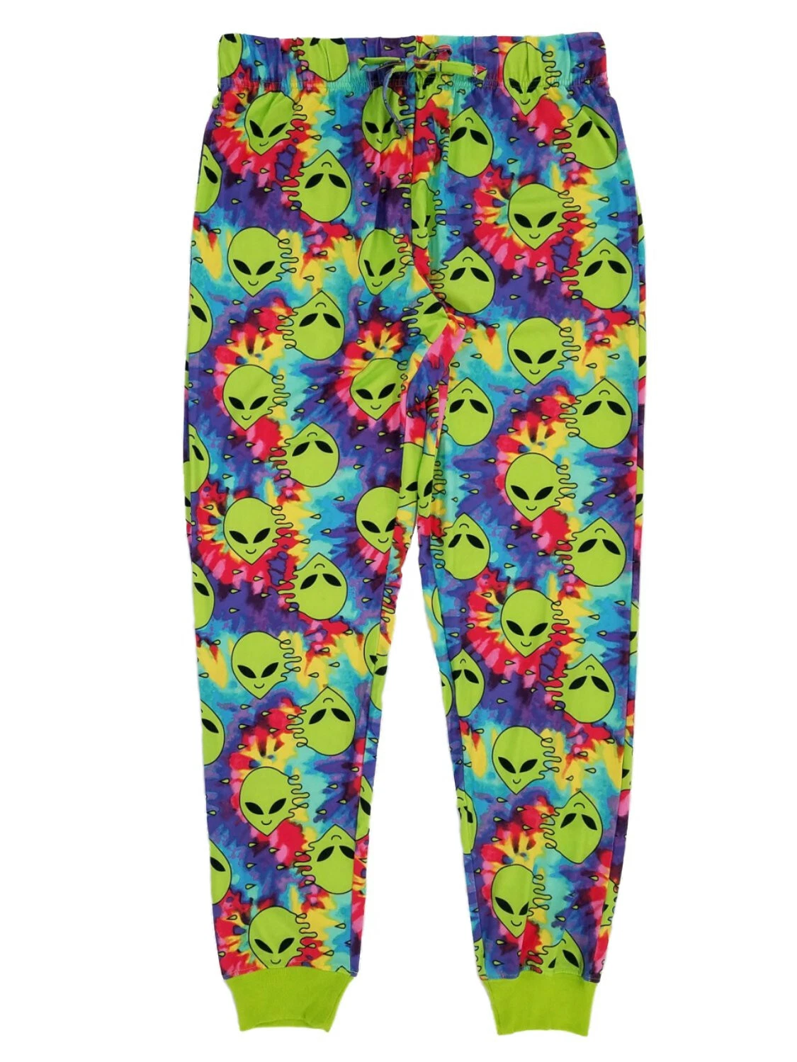 Mens Tie Dyed Aliens Jogger Style Sleep Pants Lounge Pants Pajama Bottoms