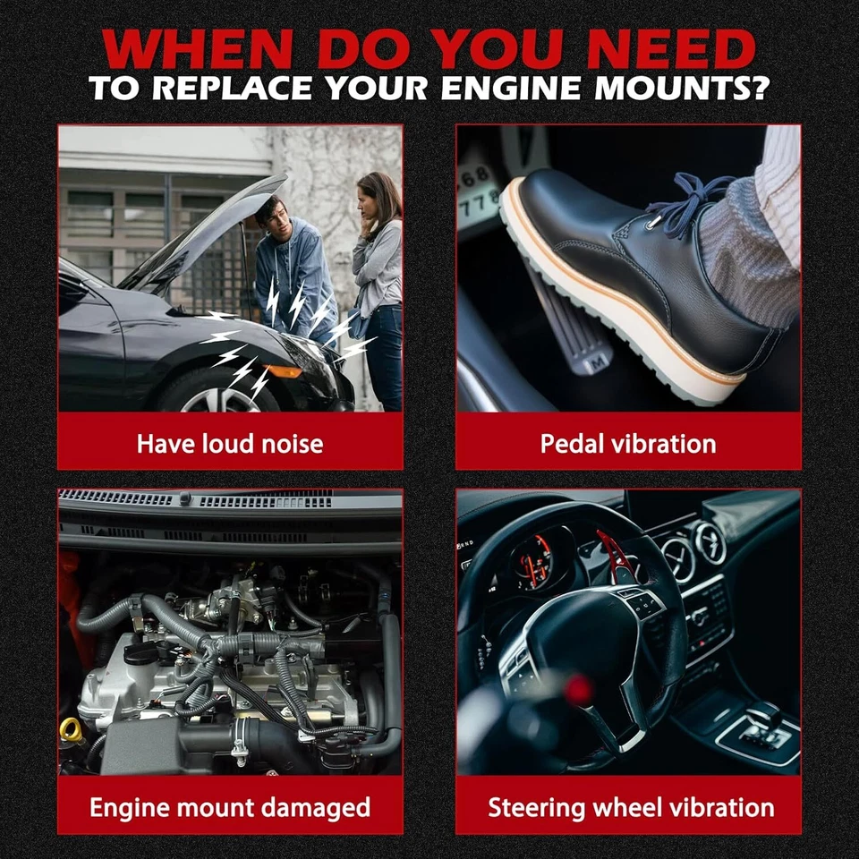 Motor & Trans Mount 3PCS For 14-19 Jeep Cherokee 3.2L/15-17 Chrysler 200 3.6L AT Foto 4 de 4