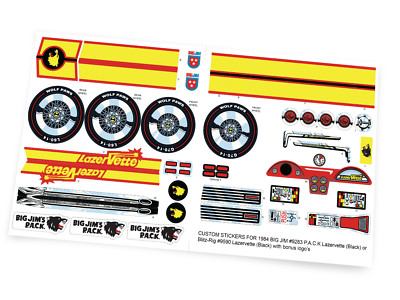 CUSTOM STICKERS for 1976 Mattel Big Jim Lazervette (Black) #9283 with ...