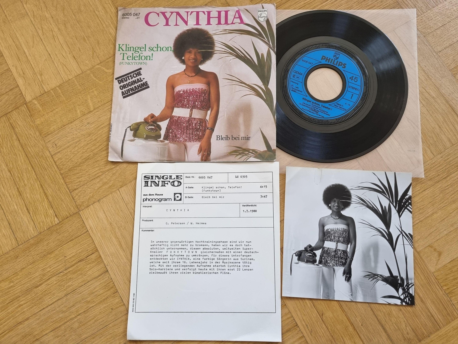 7"" Single Cynthia - Klingel schon, Telefon! Vinyl Germany/ CV Lipps Inc. PROMO S