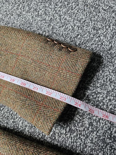 Huddersfield Fine Worsteds Tweed Wool Jacket 44/46 Windowpane Heavy Country - Picture 15 of 18