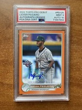 2022 Topps Pro Debut Orange Auto Liover Peguero 23/25 #PD125 PSA MINT 9/AUTO 10!
