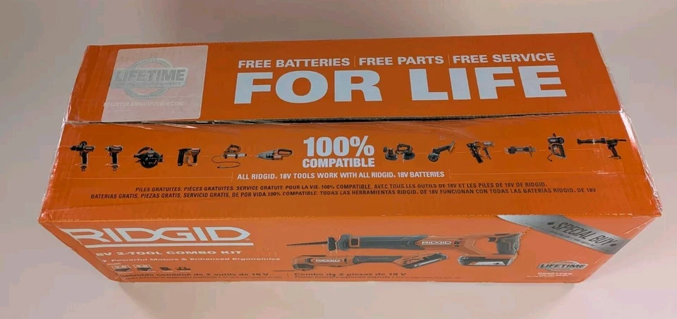 Ridgid R96012SB 18V Combo Kit Reciprocating Saw & Oscillating Multi Tool 4Ah 2Ah - Image 3 of 4