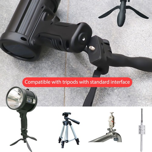 Solar LED Searchlight Rechargeable Spotlight Handheld Torch Light Lamp w Holder - Picture 11 of 19