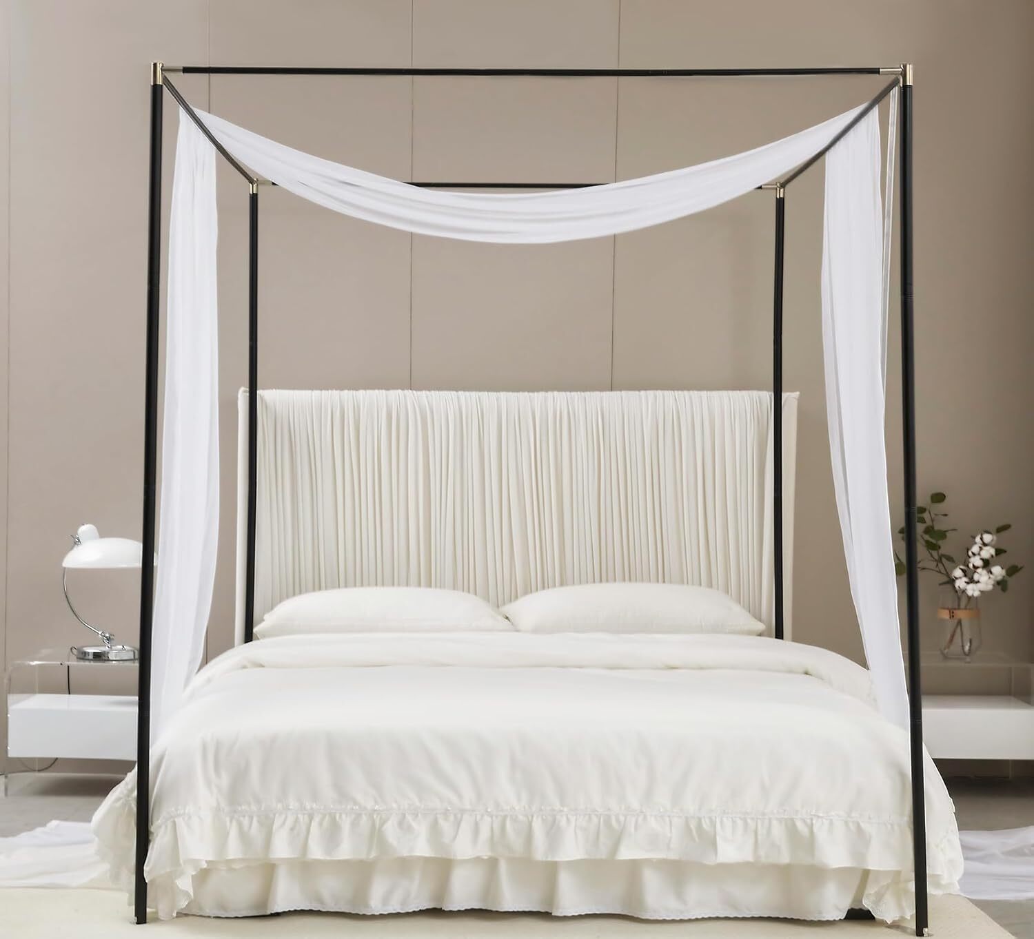 Bed canopy curtains (with lighted princess bed canopy scarf)