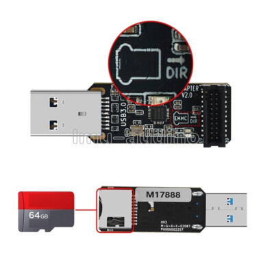 1PCS For EMMC ADAPTER V2 USB3.0 Reader MKS EMMC Module Micro SD TF Card MKS Pi
