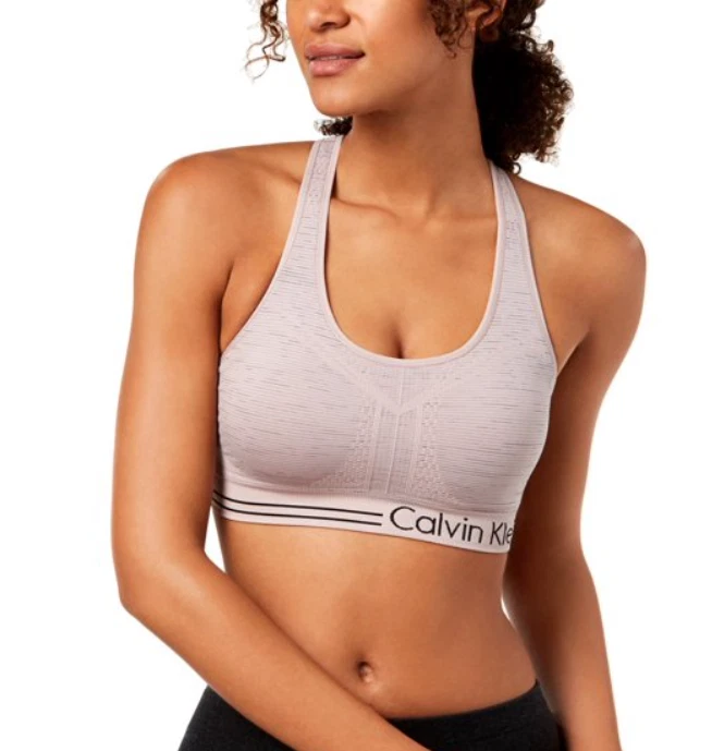 Calvin Klein Performance Womens Medium Impact Fitness Sports Bra Blush Size  XS