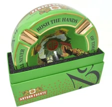 Arturo Fuente 8.75" Beautiful Hands Of Time Ceramic Ashtray Opus X Green NIB NEW
