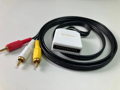 TV ATARI JAGUAR COMPUESTO A/V PLOMO Y AUDIO ESTÉREO con FUNDA BLANCA IMPECABLE