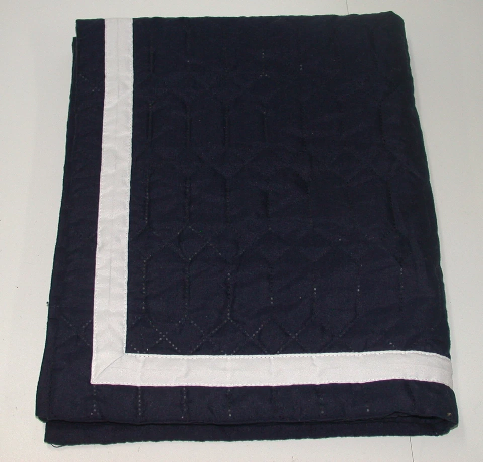 3 Pcs Chic Design Quilt Set ~ Full 90" x 92" ~ Navy Blue & White - Image 3 of 3