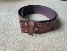 Brown Boys Leather Belt American Flag Design Size XS 33 inches