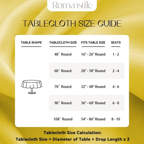 Round Waterproof Tablecloth Stain Resistant Washable Table Cloths Wrinkle Fre... - Picture 5 of 7