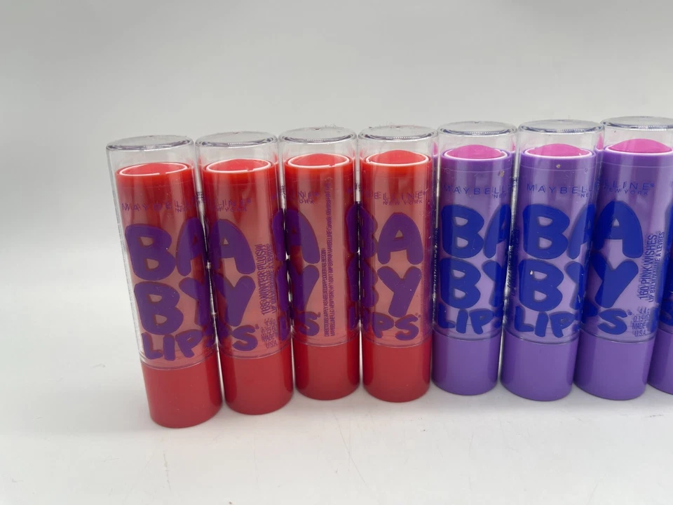 Maybelline Baby Lips Lip Balm 4 EA WInter Flush Pink Wishes Ruby Star 批量 12 件 — 第 2/4 张图片