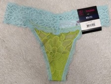   NWT No Boundaries All Over Lace Thong Panties Size XS Blue  Green