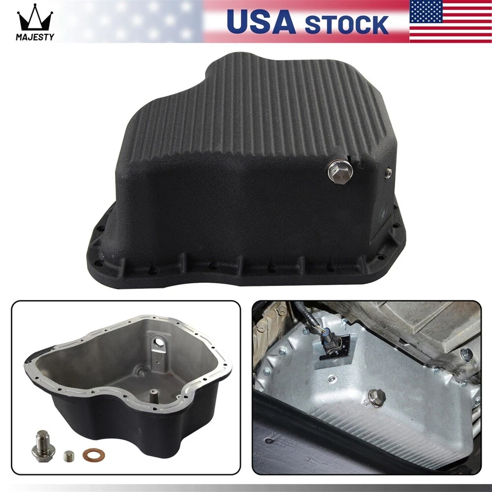High Capacity Cast Oil Pan For GM 6.6L LB7 LLY LBZ LMM Duramax Diesel 01-10 BK Foto 2 de 4