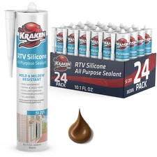 Kraken Bond RTV Silicone All Purpose, 10.1oz 24 Pack – Brown