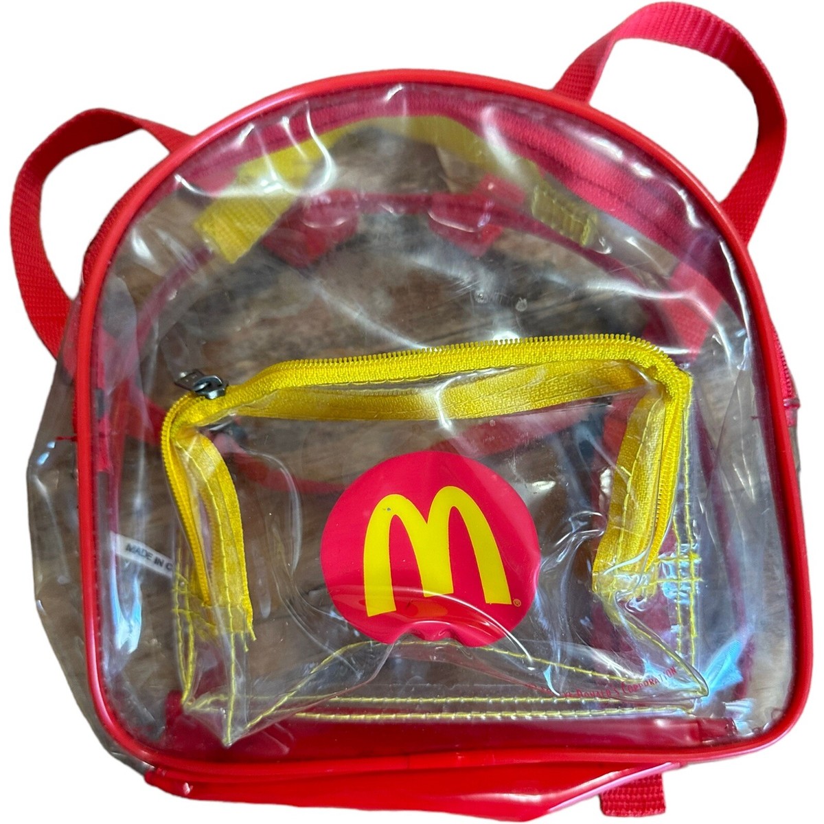 Vintage McDonalds 2001 Clear Plastic Toddler Kid Backpack Front
