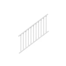 Railing Stair Kit T-Rail Deck Classic White Vinyl Poly Composite 6 ft. x 36 in.