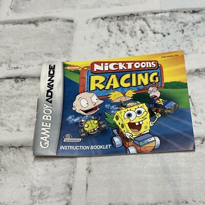 Nintendo Game Boy Advance Nicktoons Racing Manual ONLY Very Good Condition VGC