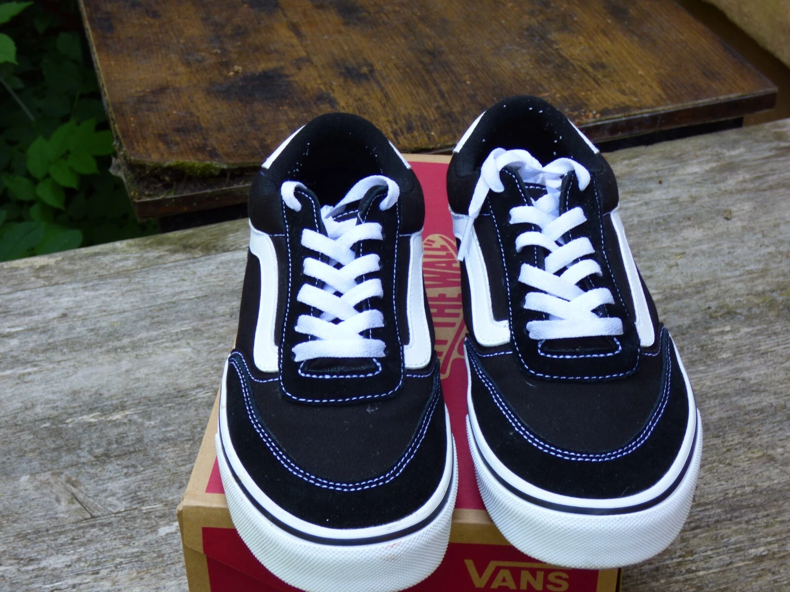 Sneakers Vans uomo Brooklyn Ls nero bianco scamosciato tela taglia 6 usate