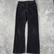 Vintage Levi's 517 Bootcut Corduroy Pants Mens 30x30 Black Red Tab Made in USA