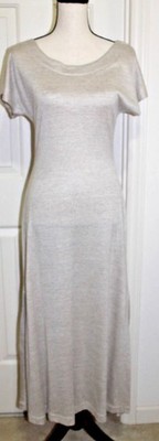 The Limited Linen Blend Maxi Dress Size Small Champagne Women's Long Pullover