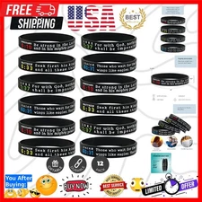 12-pack Religious Silicone Bracelets with Assorted Bible Verses - Wholesale C...