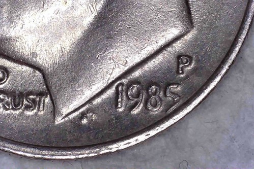 1985 P Roosevelt Dime Ten Cents Coin Double Rim Error - Picture 13 of 13