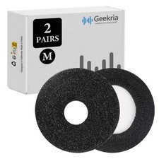 Geekria 2 Pairs Washable Headphone Covers Size M / Black 