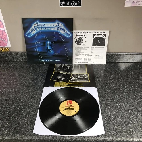LP VINYL METALLICA RIDE THE LIGHTNING MFN 27 EU 1ST PRESS & MERCH SHEET EX+/EX+