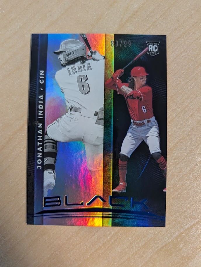 2021 Panini Chronicles Black Jonathan India Blue Foil Rookie Card /99 #9 Reds RC