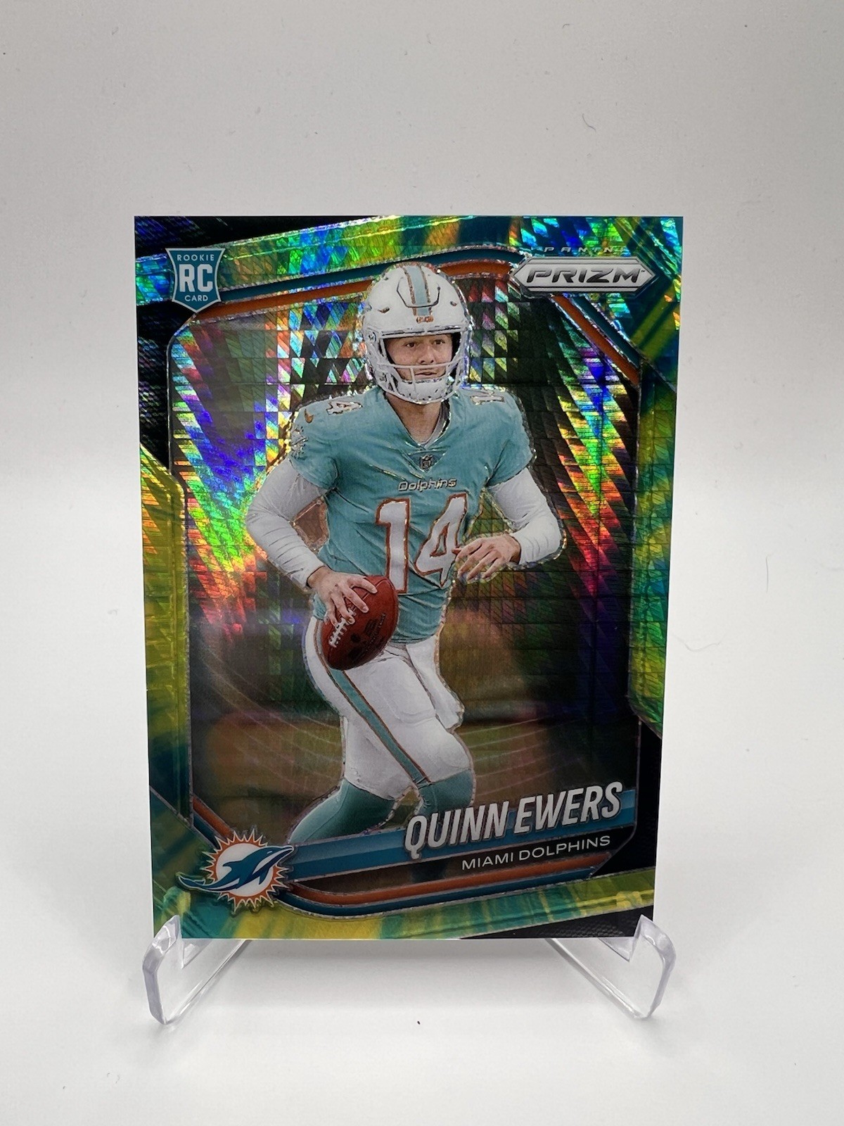 2025 Panini Prizm Quinn Ewers (RC) Hyper Prizm 307 SP - Miami Dolphins RARE /200