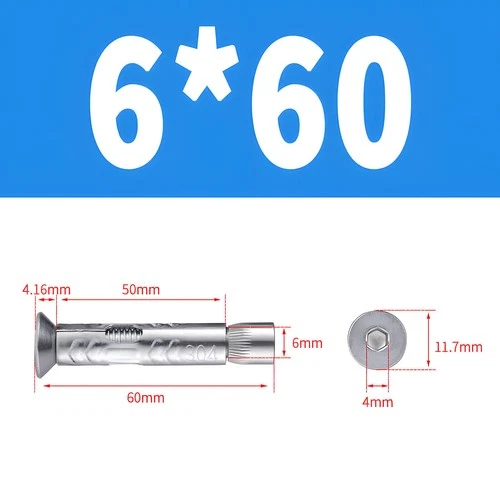 Heavy Duty Sleeve Anchor Expansion Bolt Allen Socket Countersunk Masonry M6-M12 - Picture 11 of 34