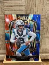 2025 Panini Select - Premier Level Bryce Young #145 Red & Blue Shock Prizm