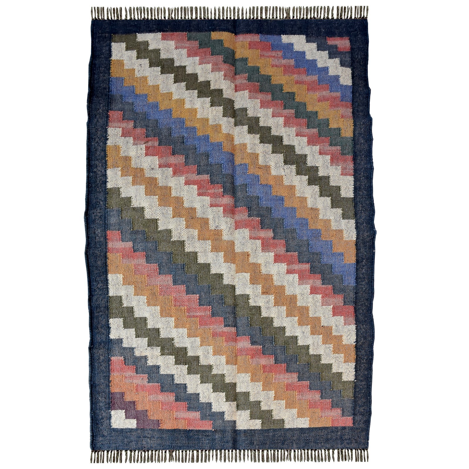 Handmade 3x5 ft Wool Jute Flatwoven Rug Modern Washable for Bedroom Living Room