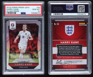 2016 Panini Prizm UEFA Euro Silver Prizm Harry Kane #56 PSA 10 GEM MT