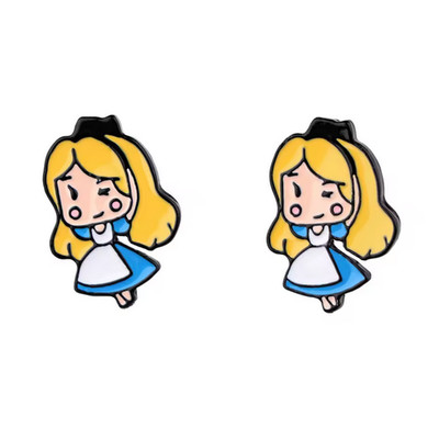 Disney Alice in Wonderland Stud Earrings Chibi Style New