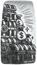 10 ozt 999 Fine Silver Art Bar - CASH STASH - ADAMO TECHNE - Limited Edition 63.79 per troy oz