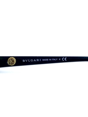 New Bvlgari Black Cat Eye Glasses Gold Accent Italy 8169Q 91/8G 57