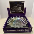 VTG Federal Glass Iridescent Celestial Sunburst Center Serving Bowl in Box. D-46