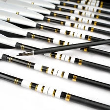6pcs Archery Arrows 31" Mix Carbon Arrows for Recurve Bow Hunting