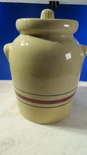 Robinson Ransbottom Pottery RRP Roseville Ohio striped Jar Stoneware 10" Crock