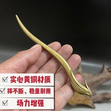 Vintage Solid Brass Phoenix Hairpin 14.8cm 41g Chinese Style Hair Stick