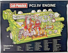 Vintage Fairbanks Morse Us Navy Diesel Engine Cutaway Engineering Poster