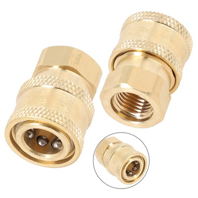 #ad 2pcs Pressure Washer Coupler Brass Fittings 1 4 Inch✅ Quick Connect To Female $12.77