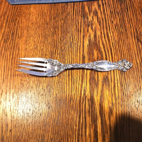 International Antique FRONTENAC Sterling Salad Fork Ca 1903 Mono S