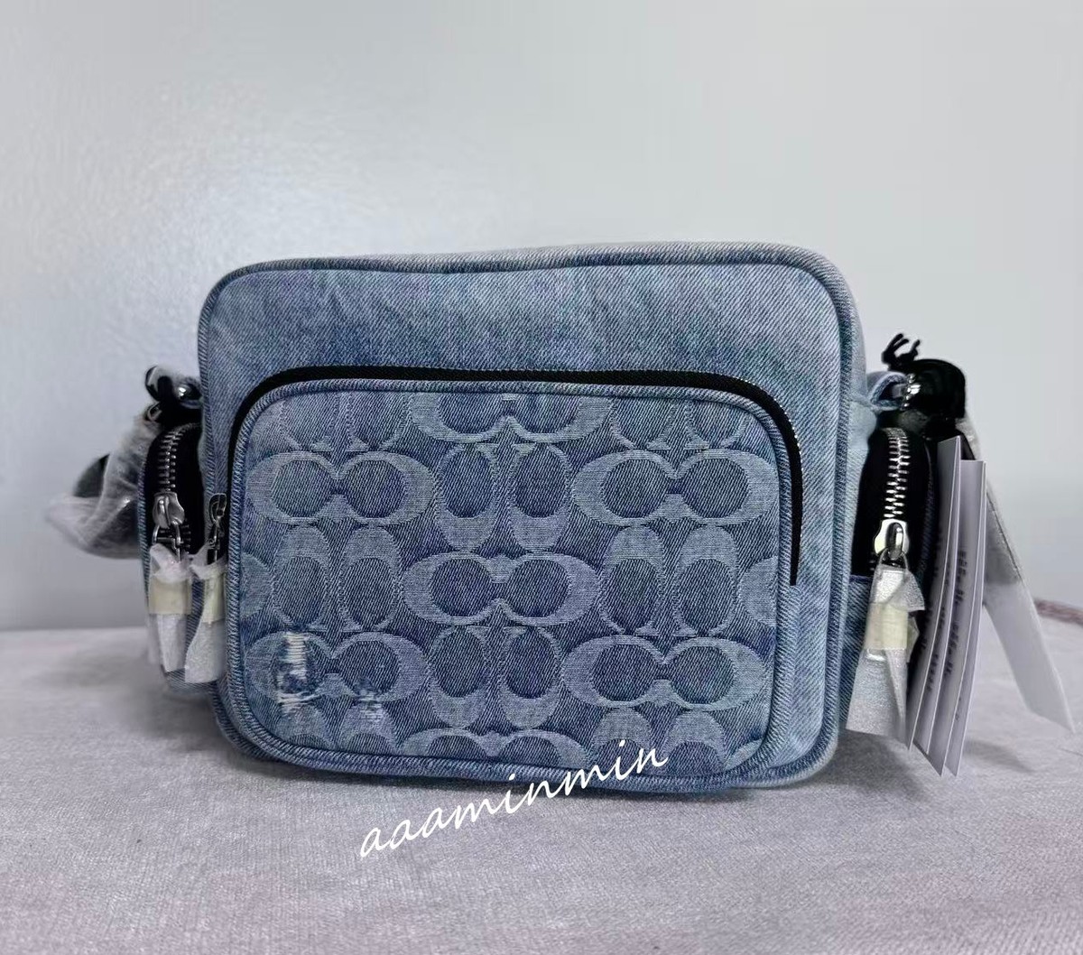 NWT Coach Fletcher Crossbody Bag In Loved Signature Denim CEA06