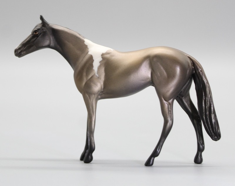 Peter Stone Metallic Grulla  Pinto Thoroughbred Chip Horse OOAK Wonderwall