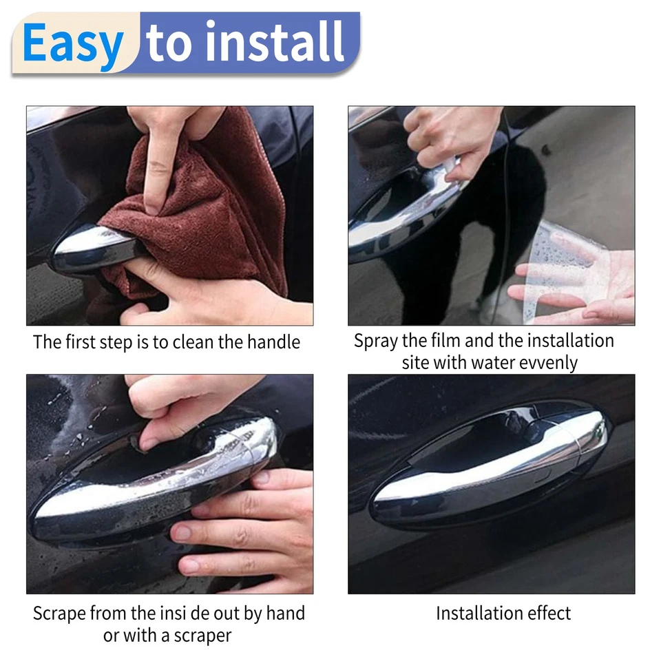 8Pcs Waterproof Car Door Handle Scratch Handlebar protection For Camry Tacoma - Изображение 3 из 4